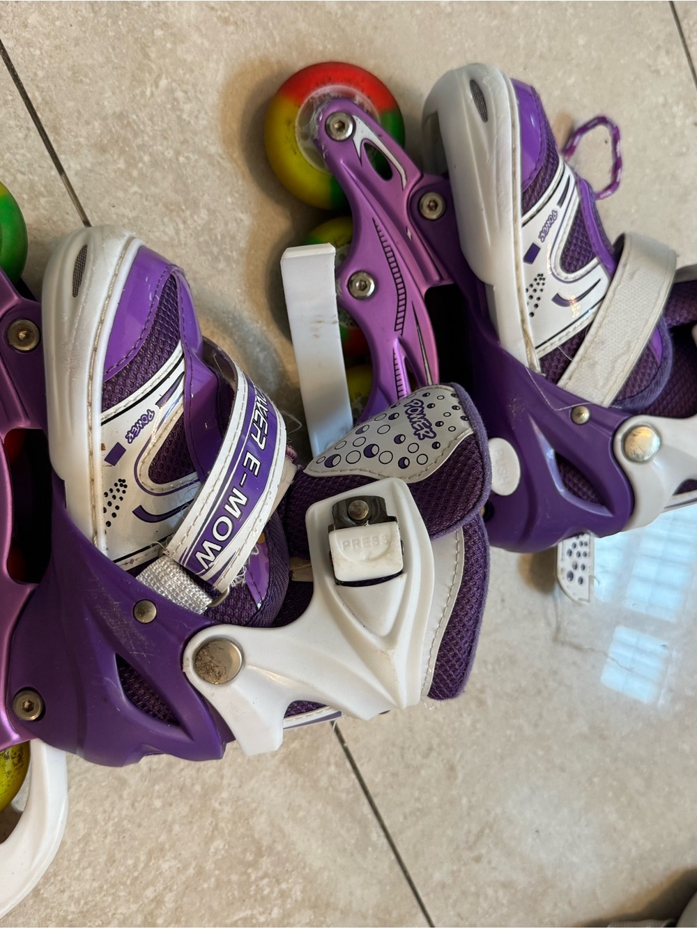 Kids Adjustable Purple Inline Skates with Secure Straps